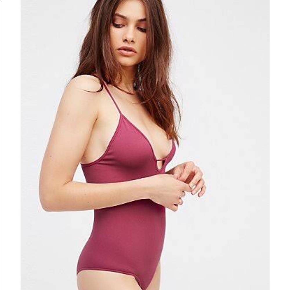Free People Plunge V Bodysuit